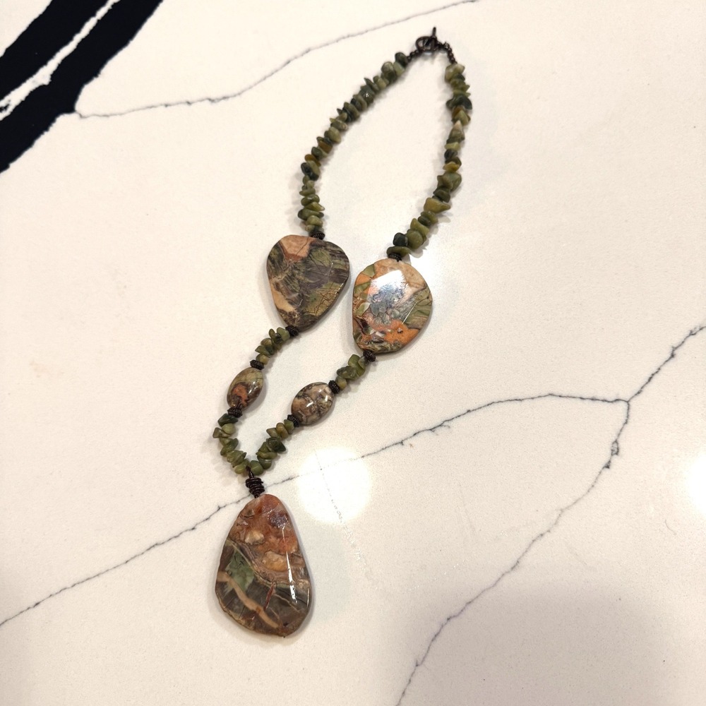 Rainforest‎ Jasper Vintage Handmade Statement Necklace